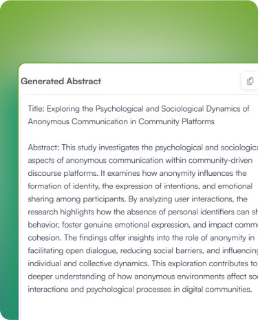 Let our Abstract Generator Worry About the Deadlines