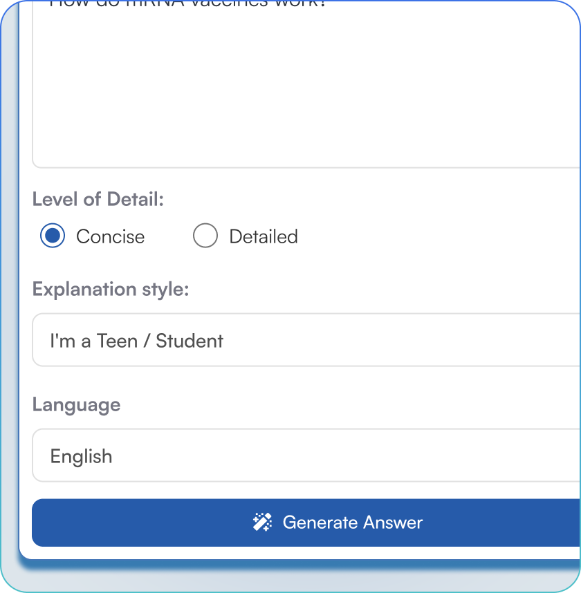 Answer-Focused Setup