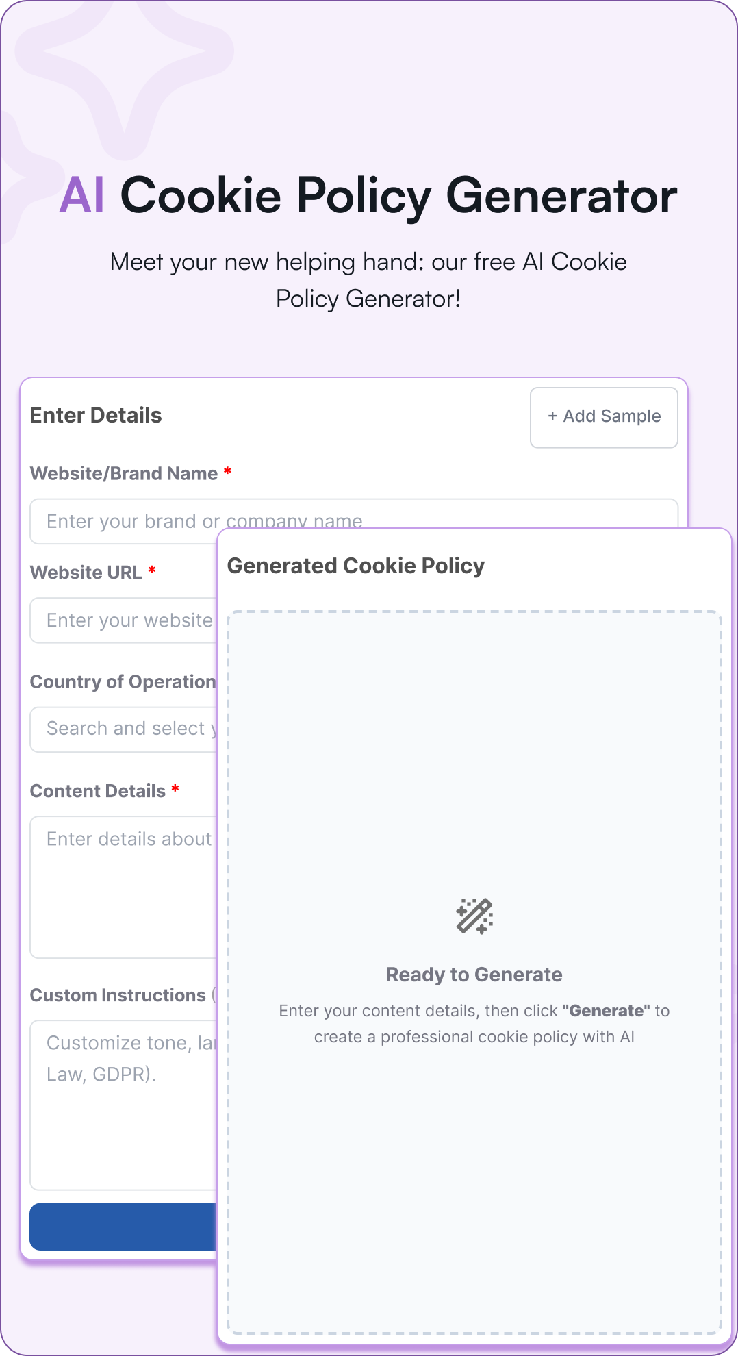 AI Cookie Policy Generator