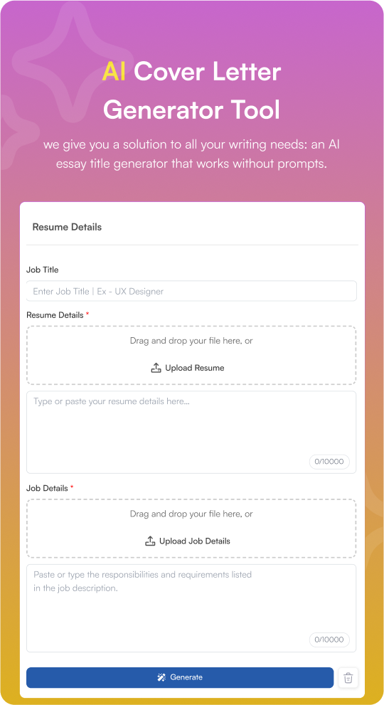 AI Cover Letter Generator Tool