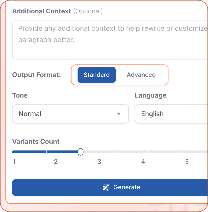 Paragraphs with Personality Options