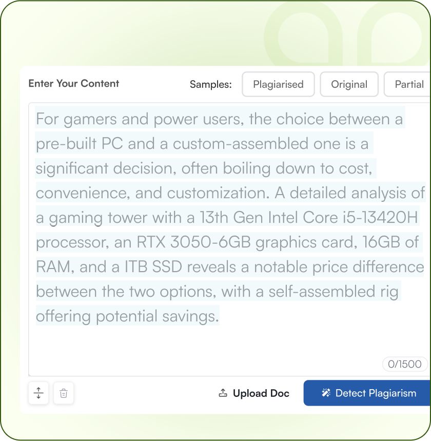 Distraction-Free Online Plagiarism Checker