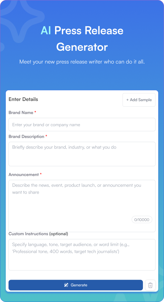 AI Press Release Generator