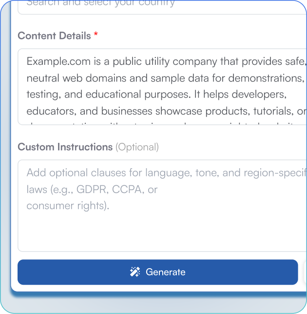 Country Specific Conditions, Fresh and Ready!