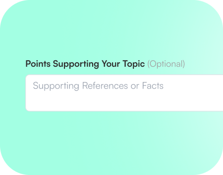 Add as many details as you can for your thesis so that our AI can do a smart reading and generate 100% accurate statement samples. But quick alert, it can be highly efficient even with fewer details.